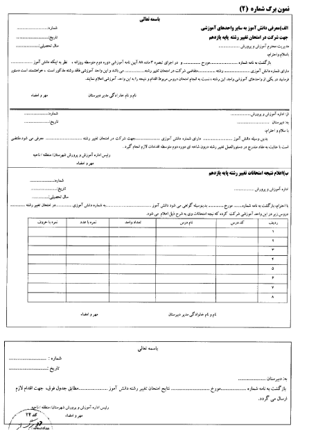 نحوه تغییر رشته تحصیلی پایه یازدهم - تصویر 2