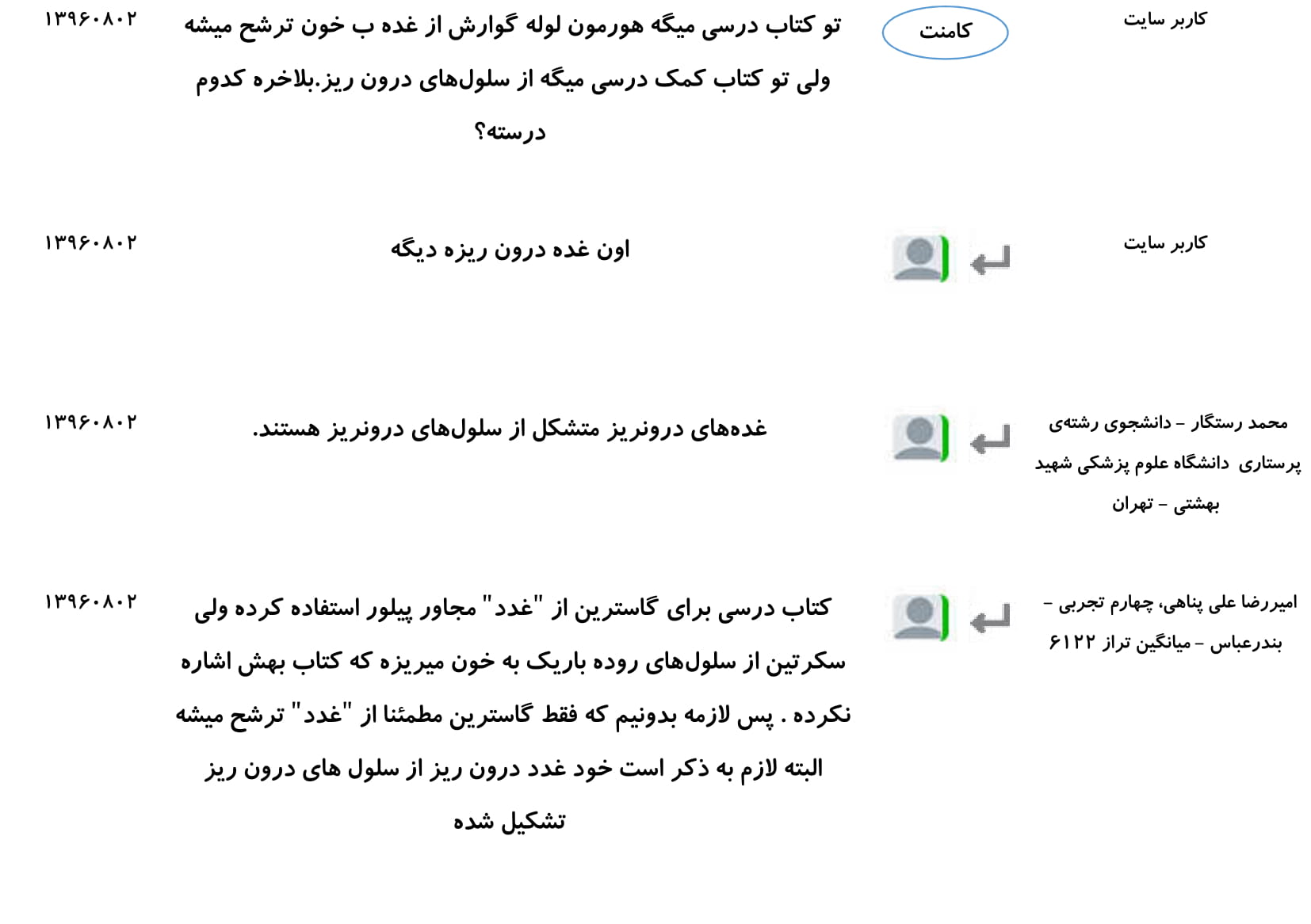 مجموعه پرسش و پاسخ‌های فصل چهارم درس زیست یازدهم - تصویر 5