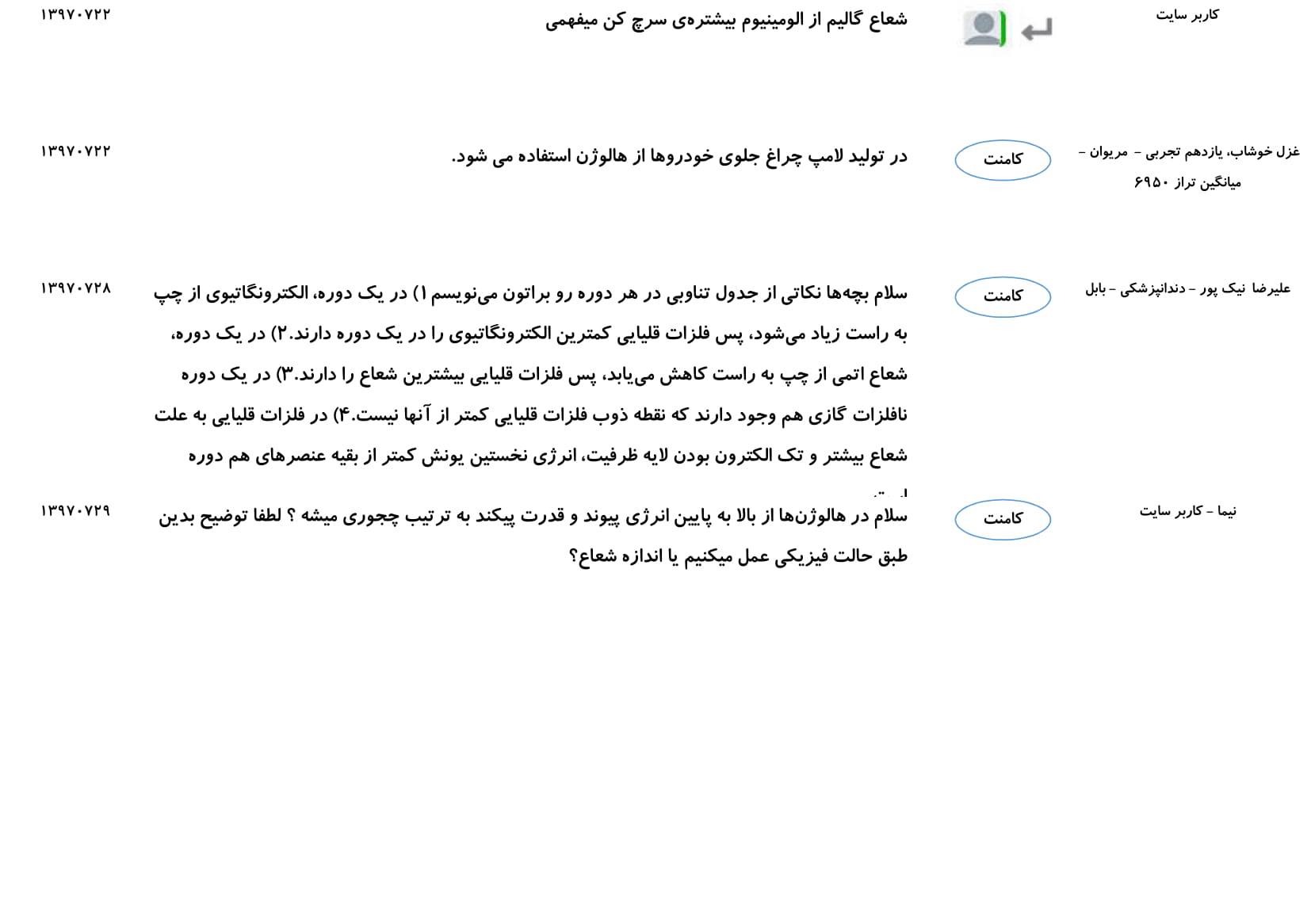 مجموعه پرسش و پاسخ‌های فصل اول درس شیمی یازدهم - تصویر 28