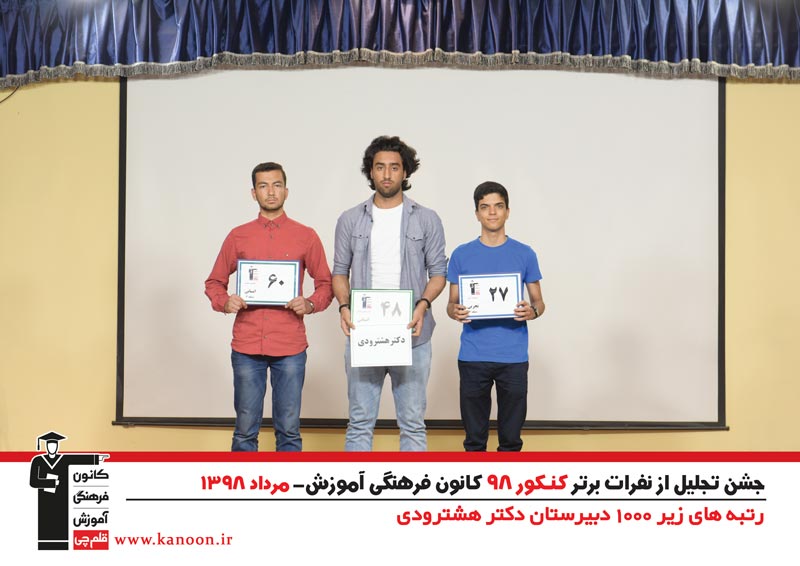 تجلیل از رتبه‌های زیر 1000 پسران تهران در کنکور 98 + عکس - تصویر 26
