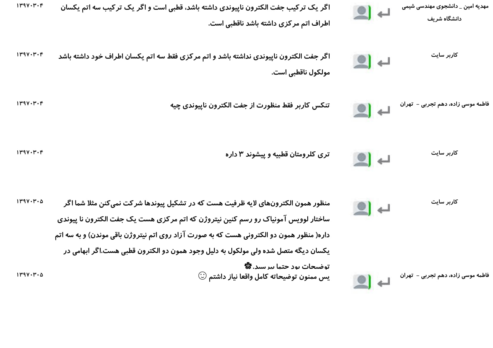 مجموعه پرسش و پاسخ‌های فصل سوم درس شیمی دهم - تصویر 3