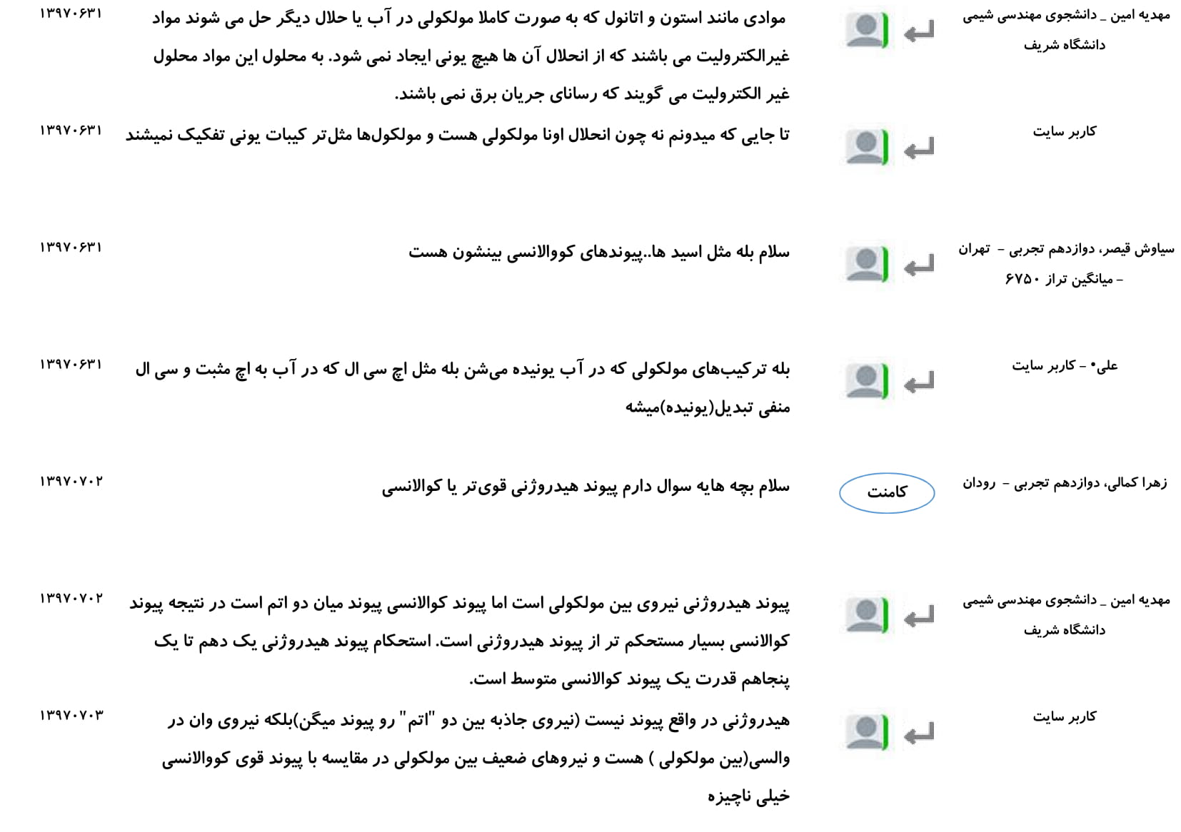 مجموعه پرسش و پاسخ‌های فصل سوم درس شیمی دهم - تصویر 20