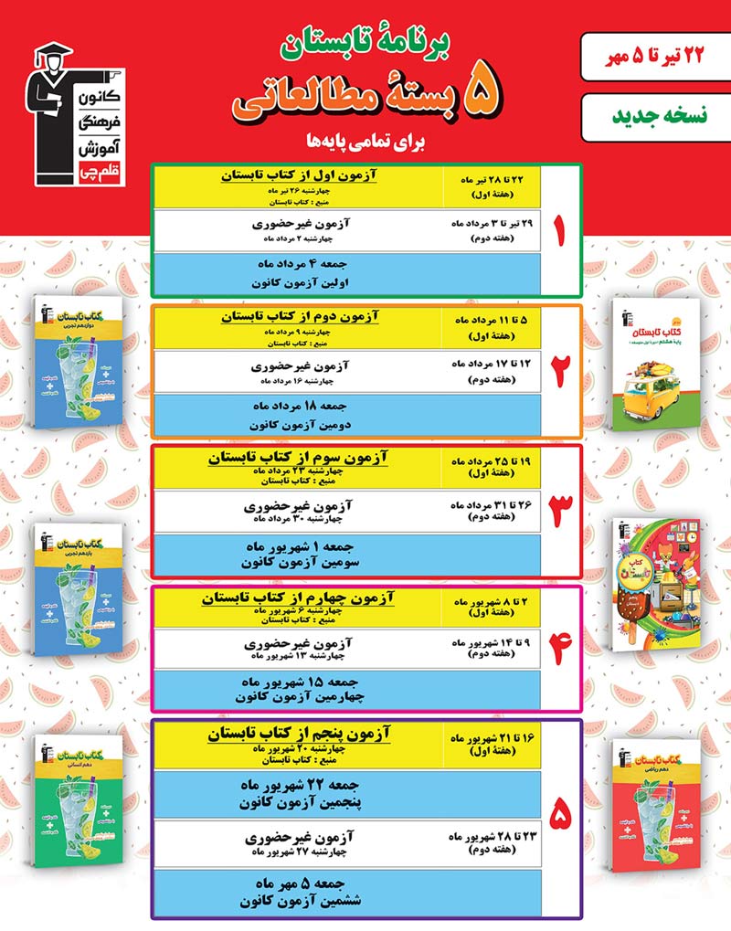 5 بسته مطالعاتی در تابستان + دانلود بخشی از کتاب تابستان