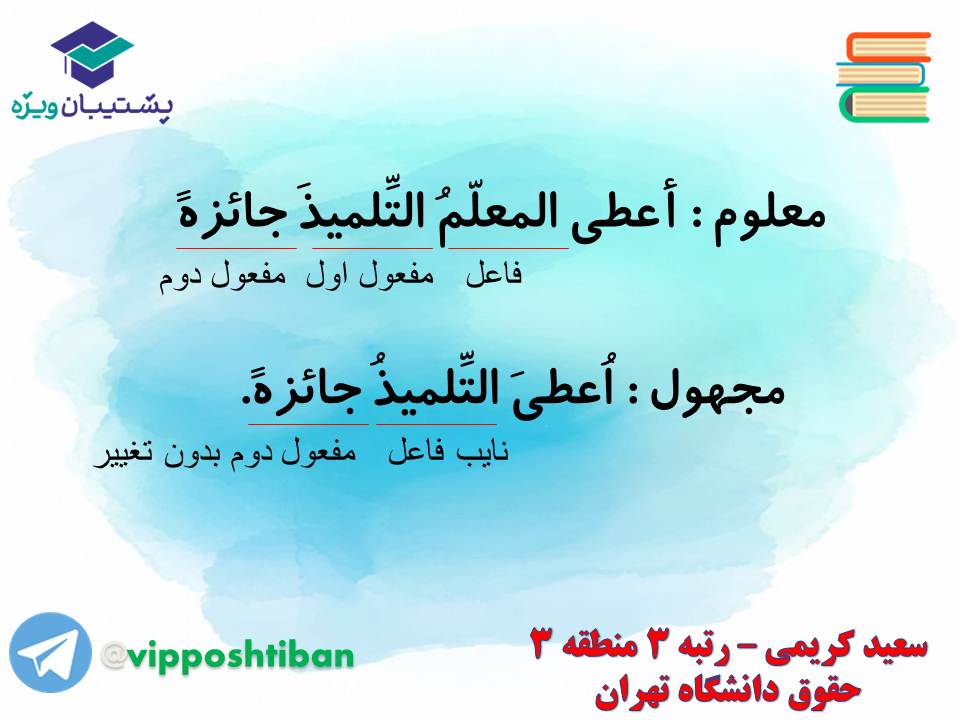 جزوه مبحث فعل مجهول عربی دهم انسانی (هماهنگ با آزمون 1 آذر 98) - تصویر 14