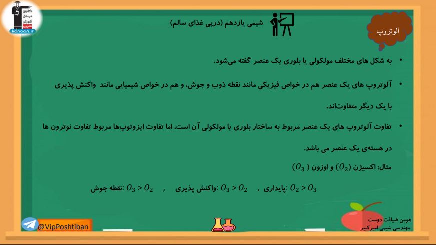 خلاصه نکات فصل2 شیمی یازدهم