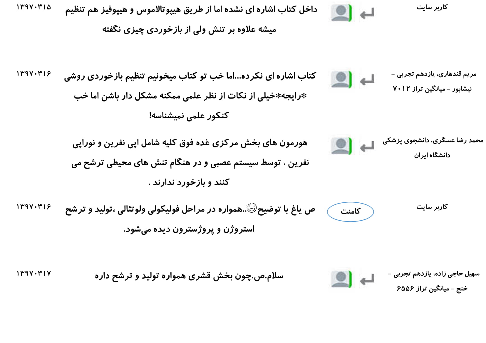 مجموعه پرسش و پاسخ‌های فصل چهارم درس زیست یازدهم - تصویر 62