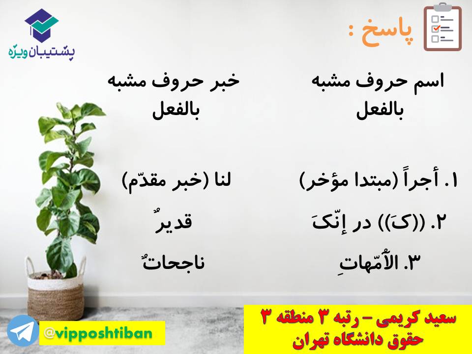 جزوه مبحث حروف مشبه بالفعل انسانی( هماهنگ با آزمون 3 آبان 98 ) - تصویر 11